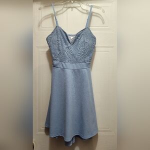 No Boundaries Lace Detail Blue Chemise